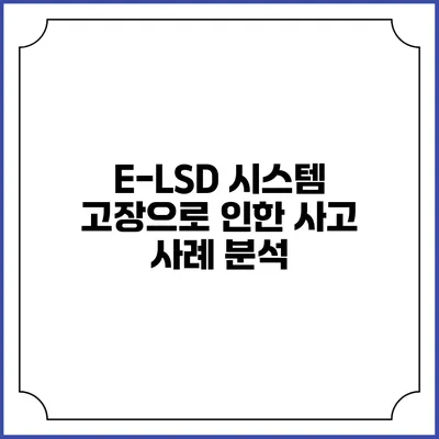 E-LSD 시스템 고장으로 인한 사고 사례 분석