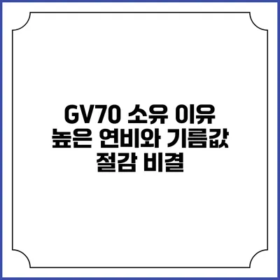 GV70 소유 이유 높은 연비와 기름값 절감 비결