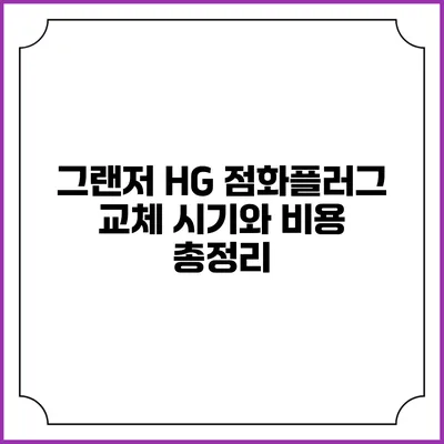 그랜저 HG 점화플러그 교체 시기와 비용 총정리
