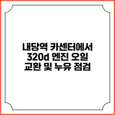 내당역 카센터에서 320d 엔진 오일 교환 및 누유 점검