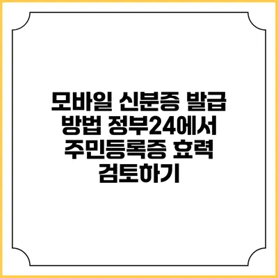 모바일 신분증 발급 방법 정부24에서 주민등록증 효력 검토하기