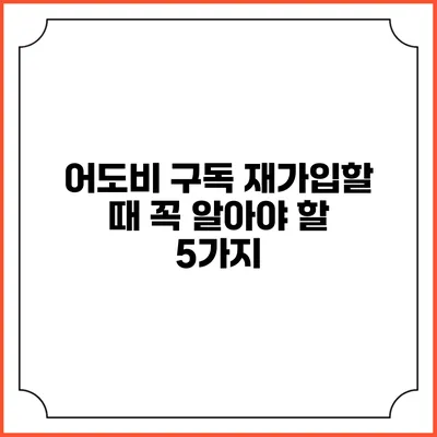 어도비 구독 재가입할 때 꼭 알아야 할 5가지