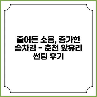 줄어든 소음, 증가한 승차감 - 춘천 앞유리 썬팅 후기