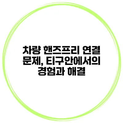차량 핸즈프리 연결 문제, 티구안에서의 경험과 해결