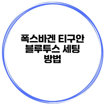 폭스바겐 티구안 블루투스 세팅 방법